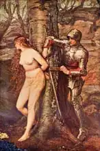 Millais, John Everet: Knight-errant - Figure of chivalric romance literature, illustration from Romance and Legend of Chivalry by A. R. Ho