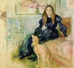 Morisot, Berthe: Julie Manet (1878-1966) and her Greyhound Laerte