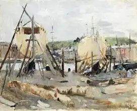 Morisot, Berthe: Boat building