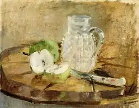 Morisot, Berthe: Still Life with a Cut Apple and a Pitcher