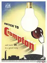 Neznámý: Crompton lightbulbs, illustration from the South Bank Exhibition catalogue, Festival of Britain, London