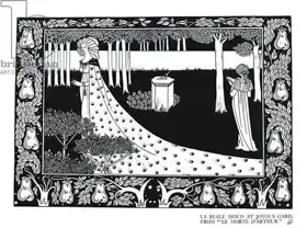 Beardsley, Aubrey: La Beale Isoud at Joyous Gard, illustration from Le Morte Arthur
