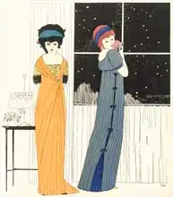Iribe, Paul: Two empire line evening dresses, from Les Robes de Paul Poiret