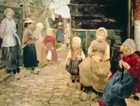 Uhde, Fritz von: Fisherman children in Zandroot