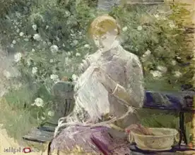 Morisot, Berthe: Pasie vyšívá v Bougivalu