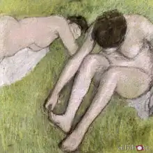 Degas, Edgar: Dvě dívky na trávě
