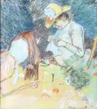 Guillaumin, Jean: Madame Guillaumin Sewing