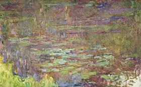 Monet, Claude: Waterlilies at Sunset, detail from the right hand side