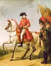 Gros, Antoine-Jean: Napoleon Bonaparte (1769-1821) First Consul, Reviewing his Troops after the Battle of Marengo