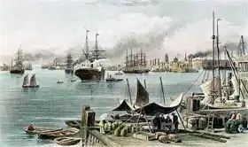 Waud, Alfred Rudolph: Port of New Orleans, engraved by D.G. Thompson