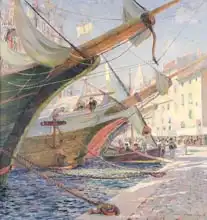 Montenard, Frederic: View of a Mediterranean Port