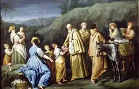 Gambarini, Giuseppe: Young Girl Offering Eggs to a Group of Monks