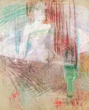 Toulouse-Lautrec, H.: Woman standing behind a table, from Elles