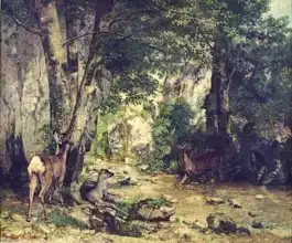 Courbet, Gustave: Return of the Deer to the Stream at Plaisir-Fontaine