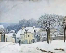 Sisley, Alfred: Place du Chenil at Marly-le-Roi, Snow