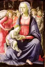 Botticelli, Sandro: Virgin and Child surrounded by Five Angels