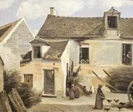 Corot, J. B. Camille: Courtyard of a bakery near Paris, or Courtyard of a House near Paris