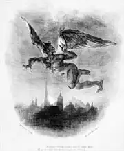 Delacroix, Eugene: Mephistopheles Prologue in the Sky, from Goethe Faust