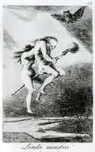 Goya, Francisco: Pretty teacher!, plate 68 of Los caprichos