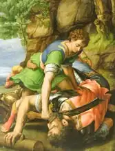 Coxie or Coxcie, Michiel I: David beheading Goliath