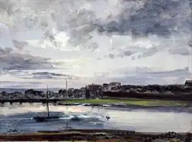 Dahl, Christian Johan: Elbe and the New Town, Dresden, in the Evening Light