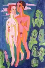 Kirchner, Ernst Ludwig: Couple in front of a Crowd