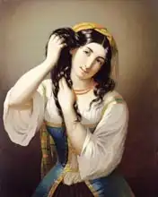 Cusa, Michele: Sicilian Playing with her Hair