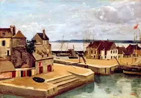 Corot, J. B. Camille: Honfleur, Houses on the Quay