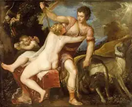 Tizian: Venuše a Adonis
