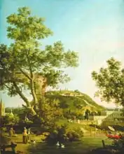 Canaletto, Giovanni: English Landscape Capriccio with a Palace