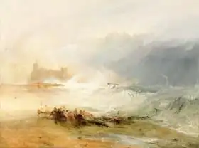 Turner, William: Wreckers - Coast of Northumberland, With a Steam Boat Assisting a Ship off Shore