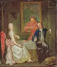 Laroon, Marcellus (ml.): Dinner Conversation (A Man and Woman Drinking at Supper)