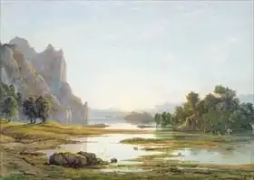 Danby, Francis: Sunset over a River Landscape